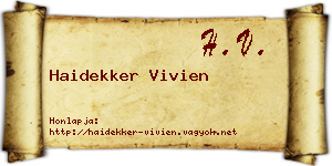 Haidekker Vivien névjegykártya